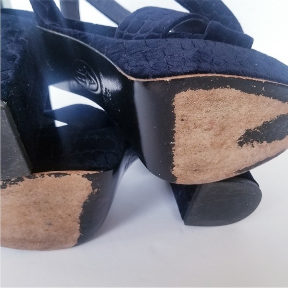 Ash Velvet Platform Chunky Heels - Picture 3 of 3